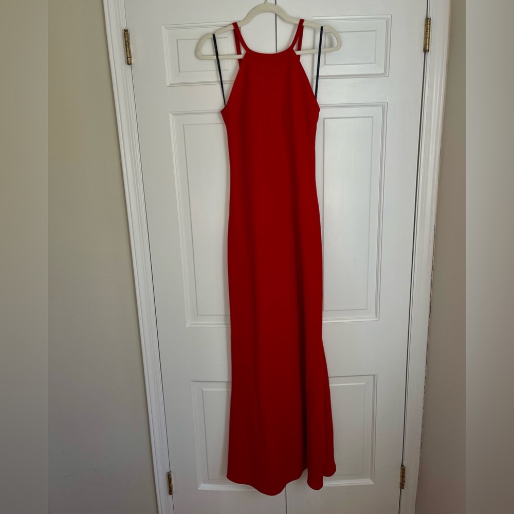 NWT Calvin Klein Classic Red Spaghetti Strap Gown